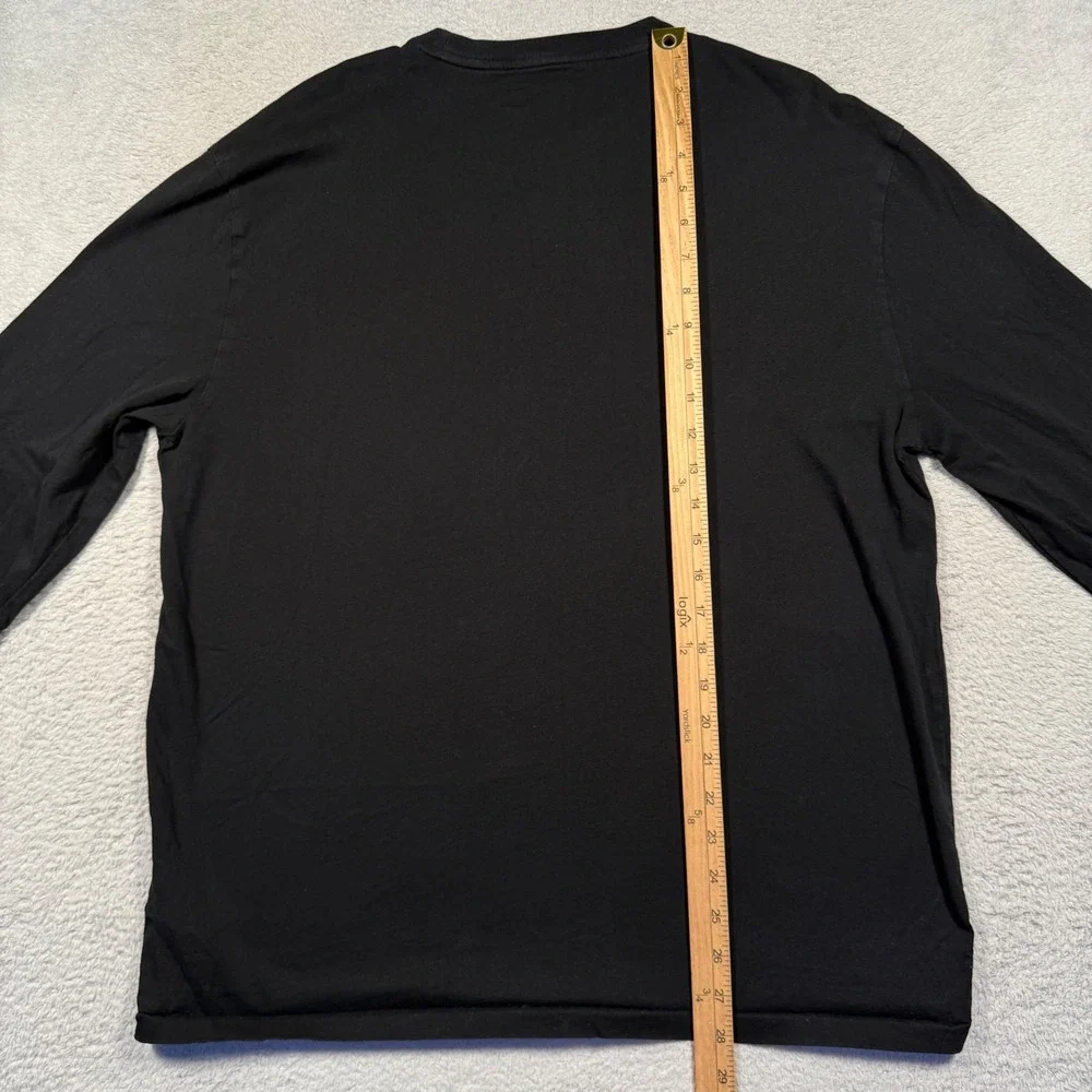 Polo Ralph Lauren Long Sleeve Cotton Tee L Black Gray Pony Classic Fit Essential